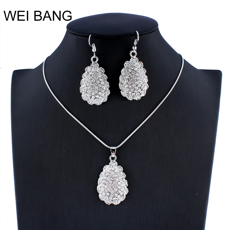 

weibang Women's Jewelry Set Water Drops Pendant Earrings Set Clothing Accessories Gifts dropshipping