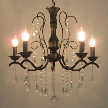 

For Foyer living room bedroom dinning room use matt black modern vintage black classic crystal chandelier