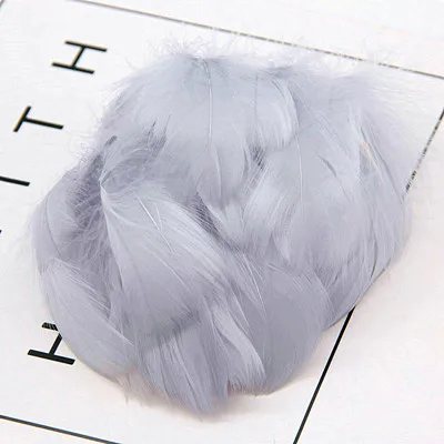 gray 100pcs Натуральные перья лебедя 4-7 см 1-2 дюйма маленькие плавающие Шлейфы гусиное перо цветной шлейф для украшения рукоделия 100 шт - Цвет: gray 100pcs