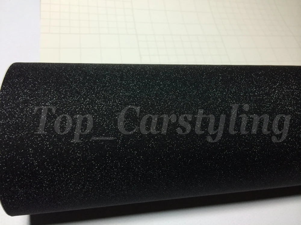 Black glitter frosty vinyl car wrap film sandy 3m (7)