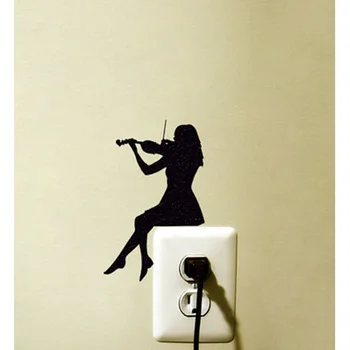

Violin Girl Switch Sticker Decoration Vinyl Wall Decal Room Home Decoration 5WS0063