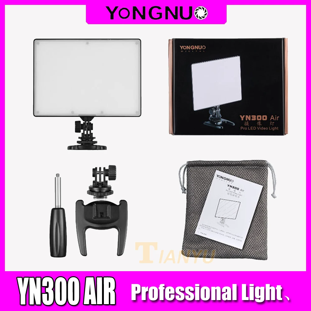 YONGNUO YN300 воздушный светодиодный светильник для видеосъемки биколор ультра тонкий на панель для камеры светодиодный светильник для Canon Nikon sony Panasonic DSLR видеокамеры