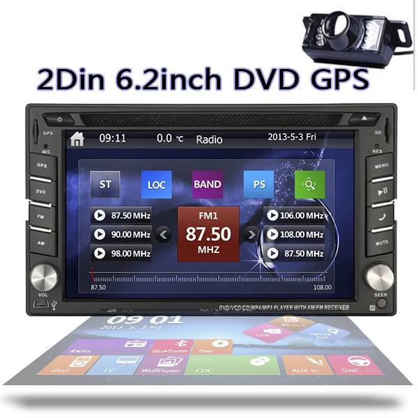 In dash Double 2DIN 6 2 Car Stereo NAVI Player HD TouchScreen GPS Navigation DVD Player