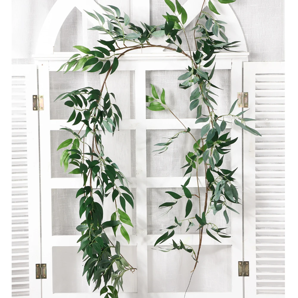 

Artificial Hanging Willow Leaves Vines Simulation Willow Green Plant Leaves Garland String for Home Garden Decoration