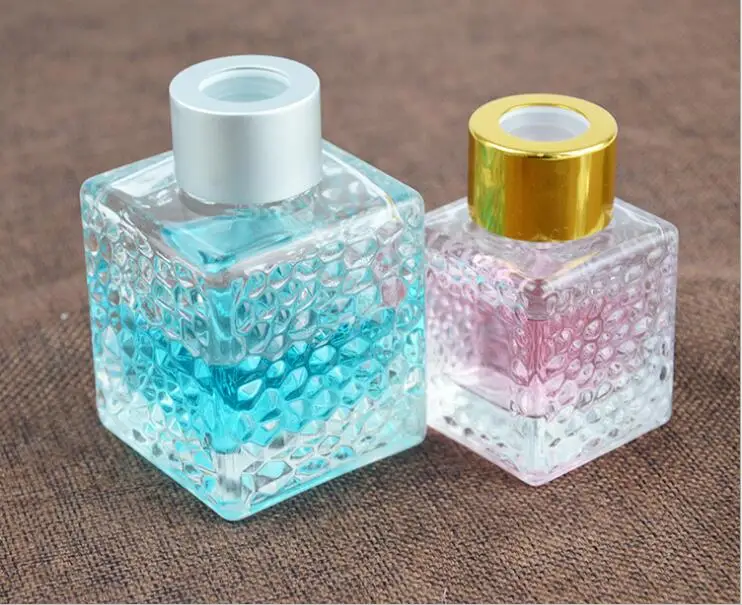 

50ml 100ml Transparent Glass Water Cube Aromatherapy Bottle Essential Oil Packing Bottle 50PCS/LOT