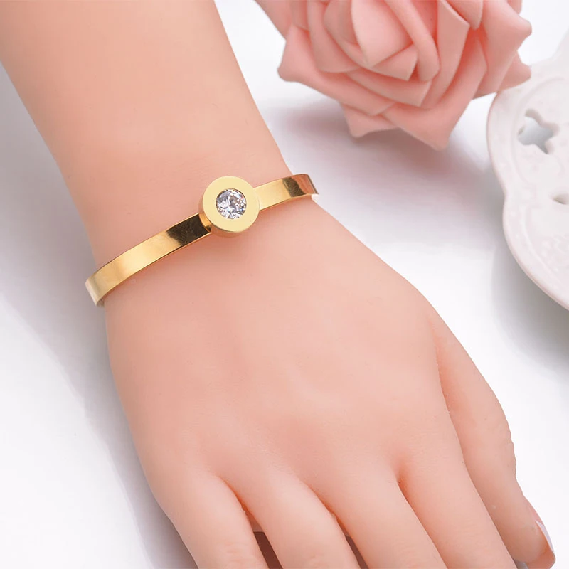 Сменный Браслет из нержавеющей стали 316L с кубическим цирконием женские браслеты