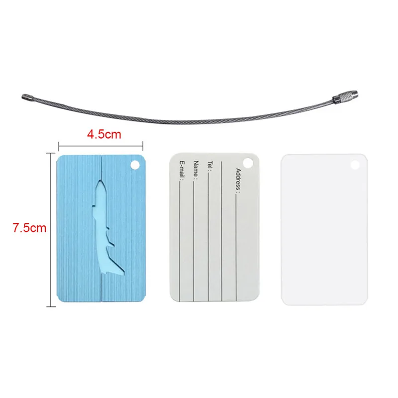 High Quality Aluminum Alloy Luggage Tag Practical Air Plane Travel Suitcase Name Address ID Label Address Holder Free Shipping