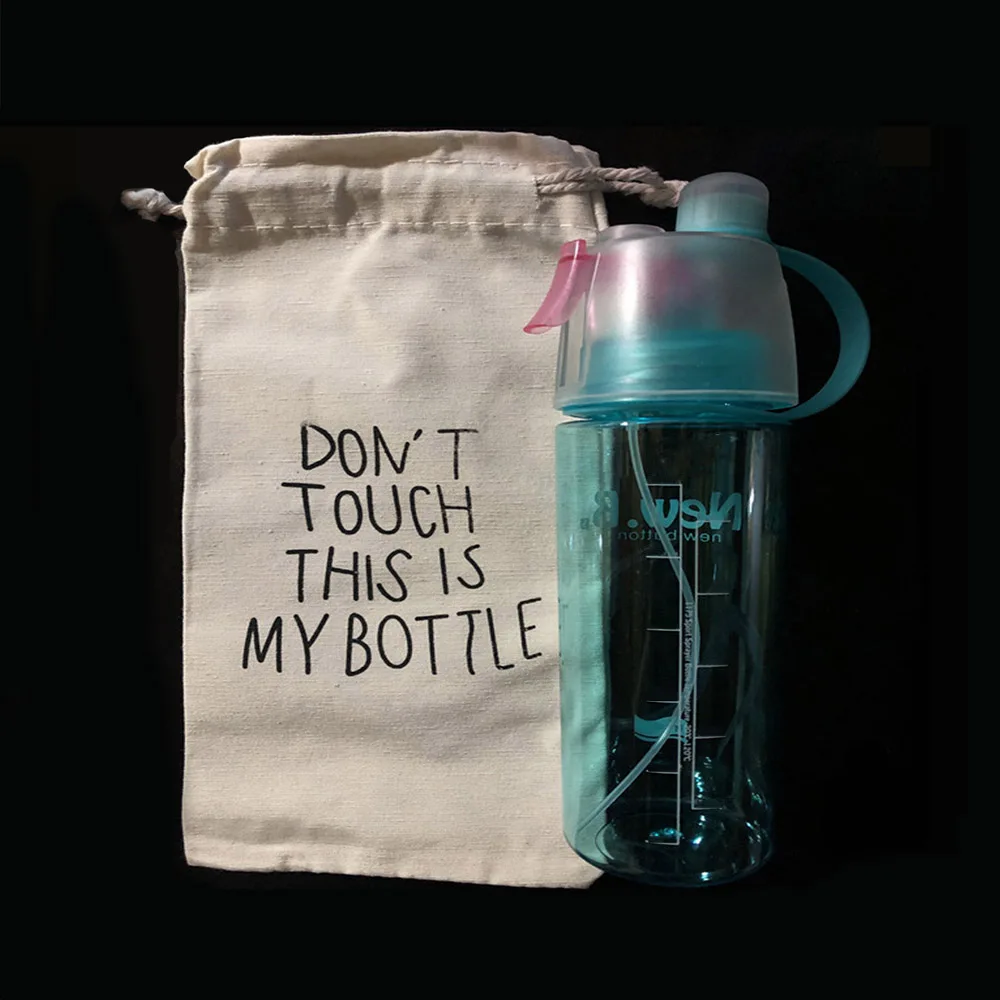 Blue 400ml Пластиковая бутылка для воды с распылителем, портативная Питьевая чашка, уличные бутылки, спортивные бутылки - Цвет: Blue 400ml