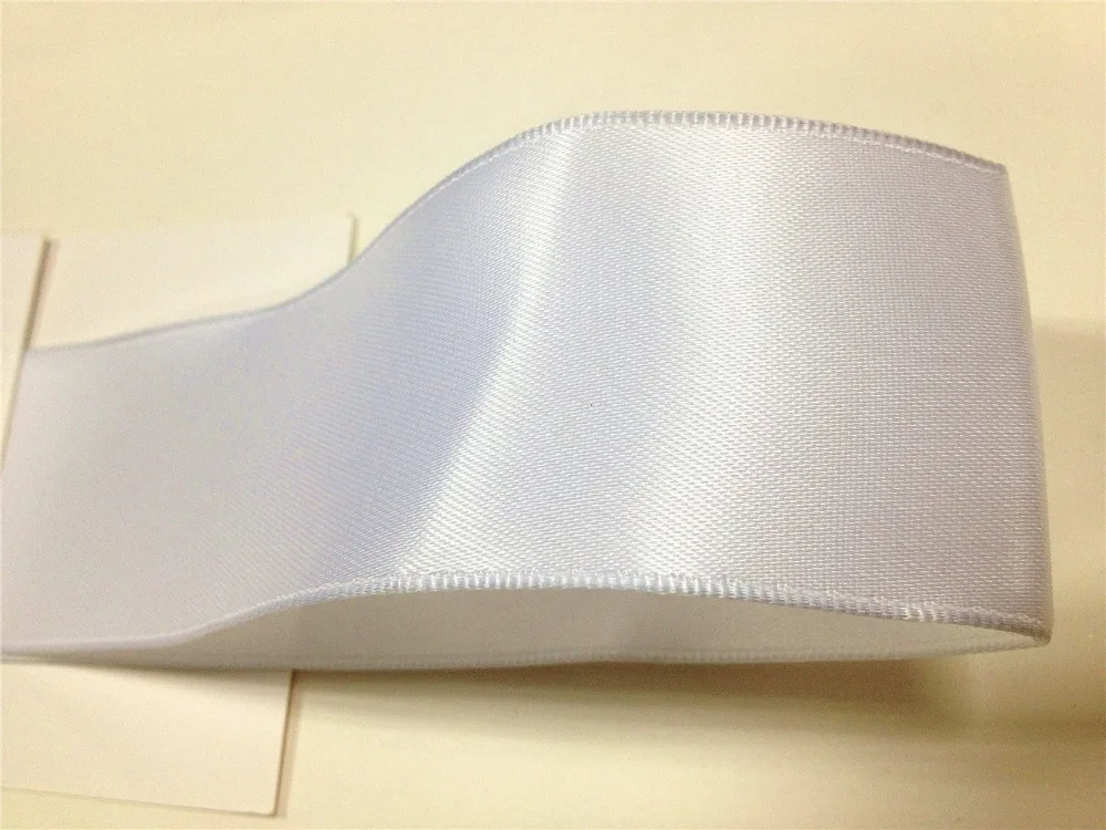 38 мм Проводная кромка однотонная белая атласная лента для вечеринки Свадебные