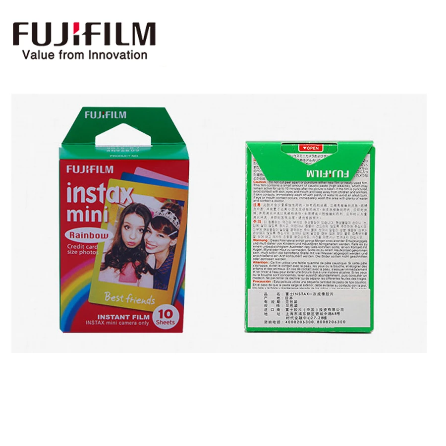 10 листов Fujifilm Fuji Instax Mini 8 пленка Радуга мгновенная камера для 8 7 s 7 50 s 50i 90 25 dw Share SP-1 камера фотобумага