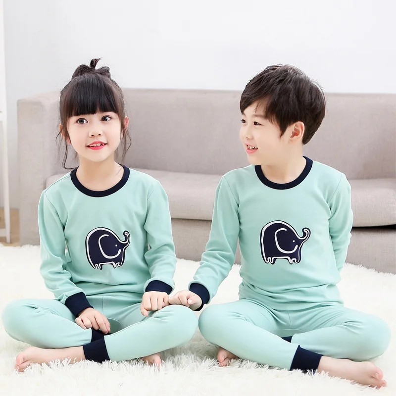 Kids Boys Girls Clothes Baby Pajamas Winter Long Sleeved Homewear Suit Cartoon Children's Sleepwear Pyjamas Kids Nightwear Sets - Цвет: short-1