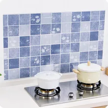 Adhesivo de aceite para la cocina armario estufa con alta temperatura PVC autoadhesivo pegatinas de pared impermeable humo fondo de azulejos