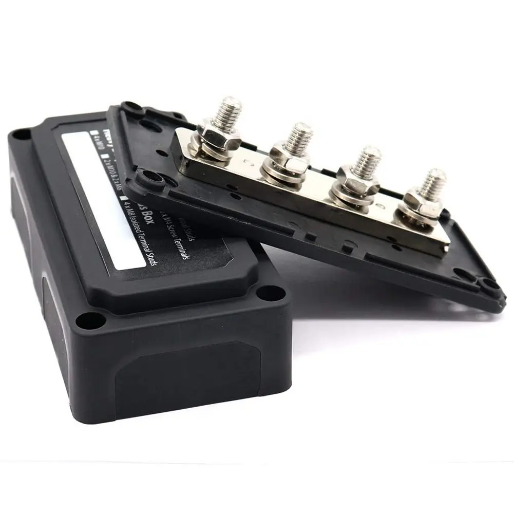 

DC 48V 300A 4 Terminal Studs Busbar Power Distribution Block for Car Boat (Black)