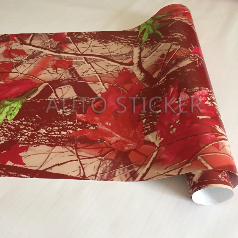 red realtree camo vinyl car wrap 7
