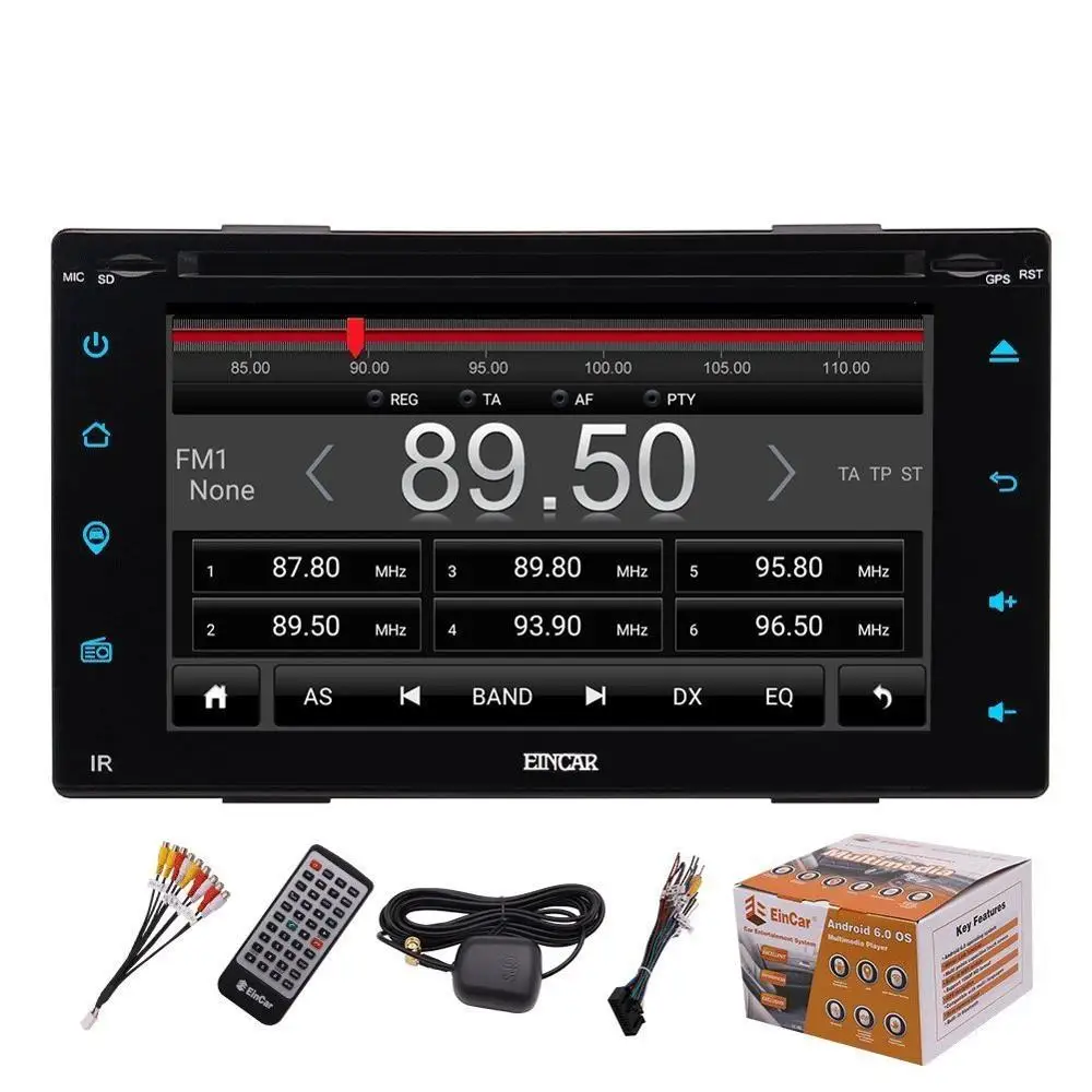 Cheap Eincar Android 6.0 Double-DIN In Dash 6.2 Inch Car Stereo Audio DVD/CD Player with Touchscreen GPS Navi HeadUnit AM/FM/Wifi/Blue 3
