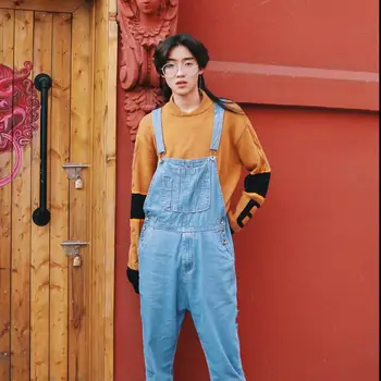 

2019 Men's Plus Size Overalls Large Size Huge Denim Bib Pants Fashion Pocket Jumpsuits Male Free Shipping