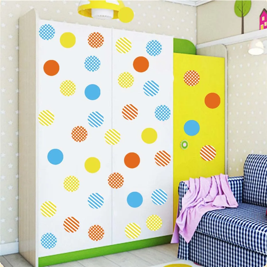 Christmas Sticker For Window Mixed Polka Dots Stripes Wall Sticker For Kids Nursery Bedroom Decoration Adhesive Vinyl Wallpaper (4)