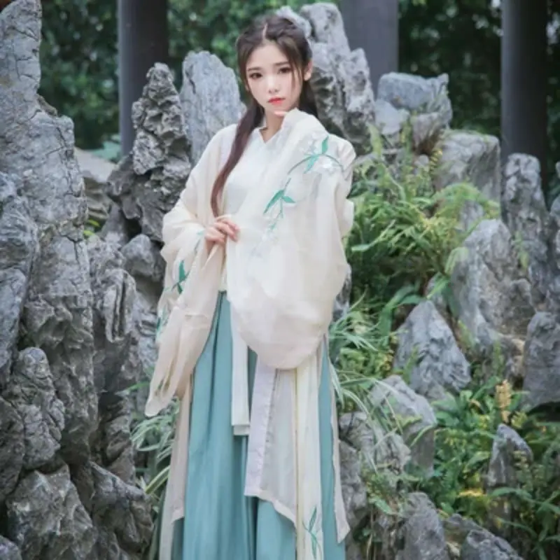 

Folk Dance Dress Chinese Traditional Fairy Costume Ancient Han Dynasty Princess Clothing National Hanfu Outfit Stage Dress hot