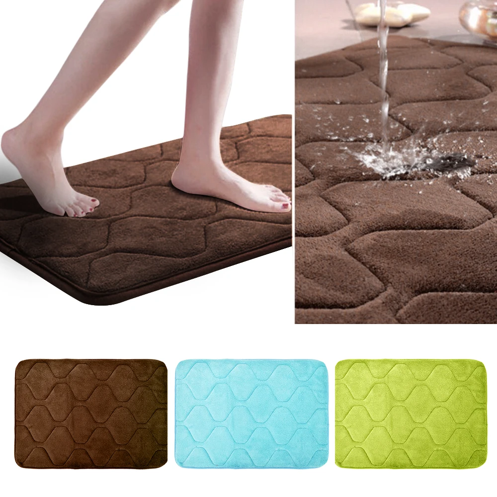 

Urijk Thickened Coral Carpet Short Velvet Vertical Non-Slip Back Rug Soft Bathroom Carpet Memory Foam Bath Mat Door Kitchen Rugs