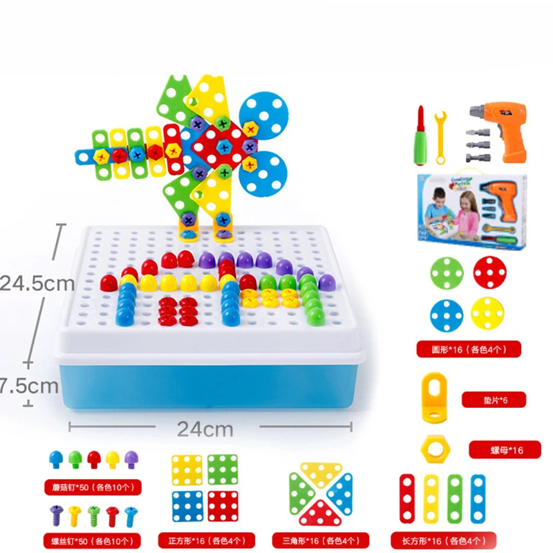 Koop Diy Creatieve Elektrische Boor Moer Demontage Match Tool Gemonteerd Blokken Model Sets Educatief Speelgoed Voor Kinderen Kids Jongens
