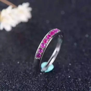 

Fidelity Natural 2mm ruby Rings s925 sterling silver simple Exquisite fine Jewelry for women wedding Natural pink gemstone