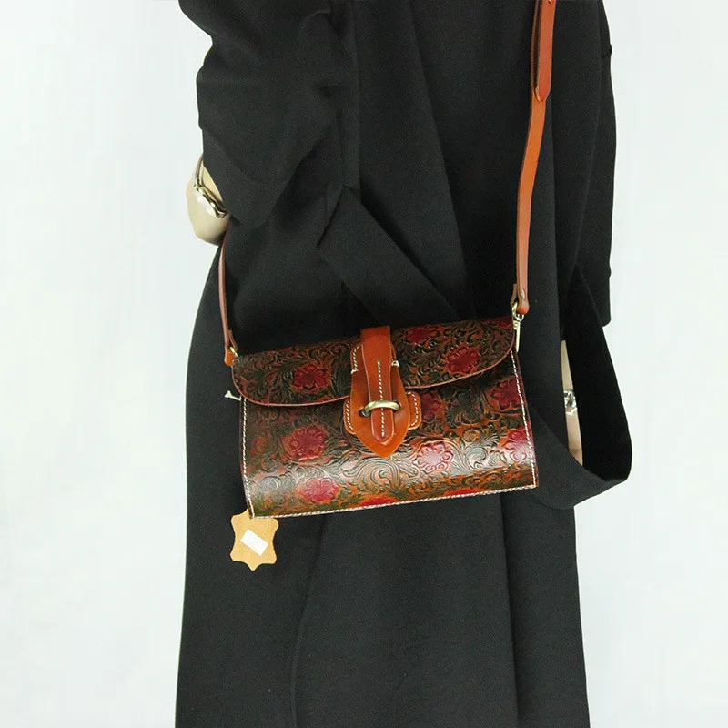 Сумка Кроссбоди из натуральной кожи ягненка|bag retro|leather messenger bagethnic bag |