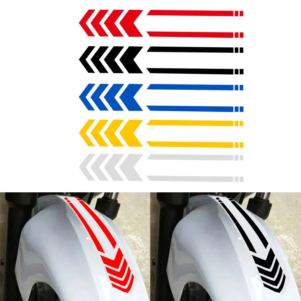 Car Motorcycle Reflective Arrow Decals Rim Stripe Wheel On Fender Tape Stickers