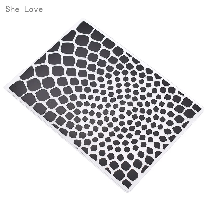 

She Love Honeycomb Template Plastic Embossing Folder For Scrapbooking Photo Album Paper Card Decoration