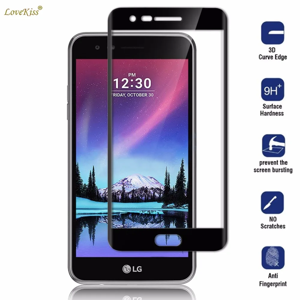 9H полное покрытие экрана стеклянная пленка для LG K10 2017 M250N V5 K20 Plus X400 защита чехол с