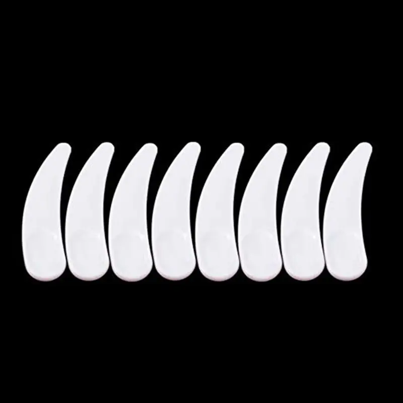 

Plastic Makeup Cream Spatula Facial Mask Smearing Spoon Ivory Shape Curved Scoop