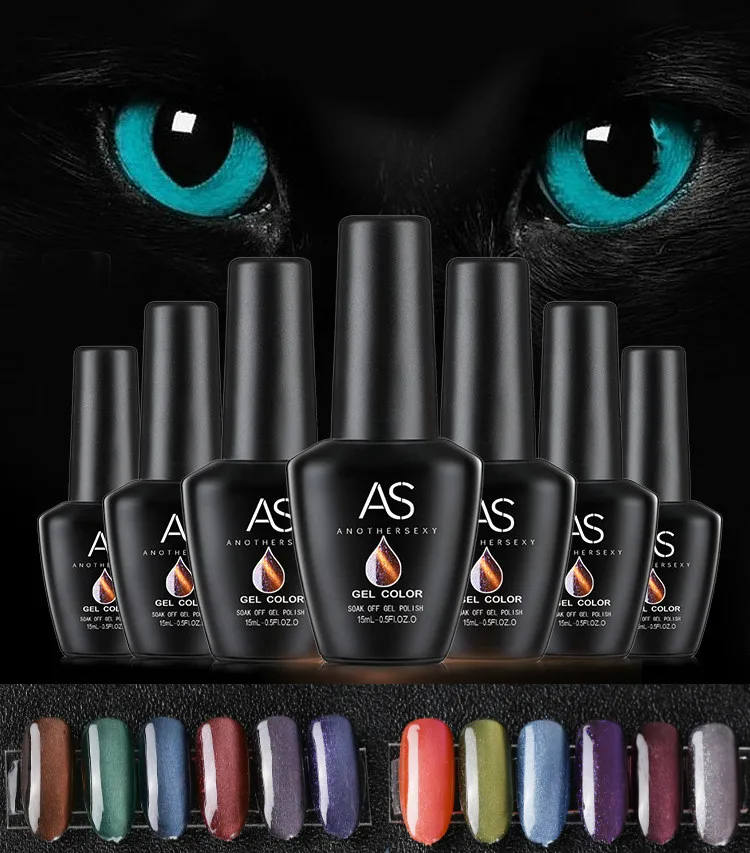 

Wholesale New 12 Colors Meteorite cat eye gel wide cat eye nail Polish set retro magic star 3D amazing cat eyes Nail Art Polish