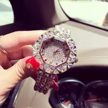 Брендовые модные женские часы высокого качества австрийский Бриллиант Женские часы со стразами, розовое золото женские наручные часы