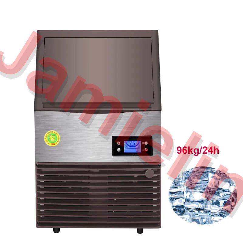 Jamielin Commercial Automatic Fresh Ice Maker 96kg/24H Square Ice Cube Making Machine Family Filter ice Maker