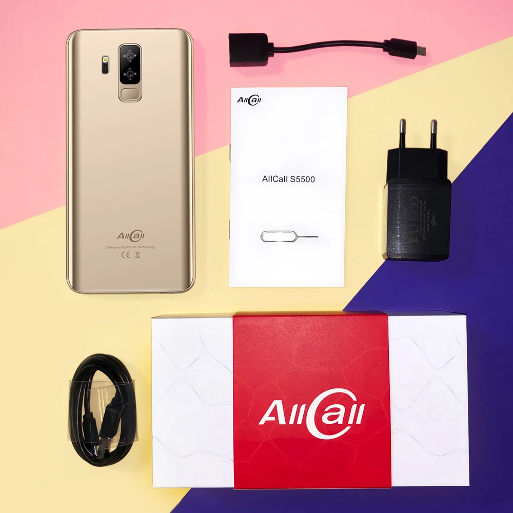 Allcall S5500 5500 мАч 3G смартфон 18:9 5,99 дюймов Android 8,1 MTK6580M четырехъядерный 2 Гб ОЗУ 16 Гб ПЗУ задняя двойная камера мобильный телефон