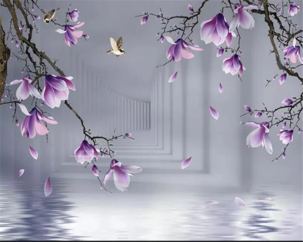beibehang Custom 3D Photo Wallpaper HD hand painted magnolia bird Wall Mural Wallpaper For Living Room Bedroom 3d wallpaper