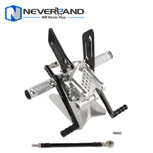 Hot Style Motorcycle Footrests Alloy Rearset Rear Footpeg for Suzuki GSXR600/1000 00-04 GSXR750 SV650/S Silver Black D20
