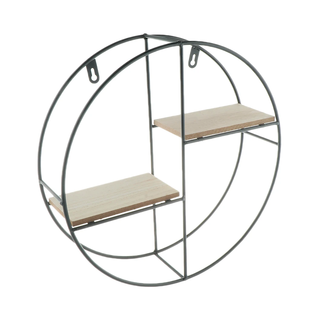 Garden Decor Iron Floating Shelves Corner Square Storage Shelf Wall Display Rack
