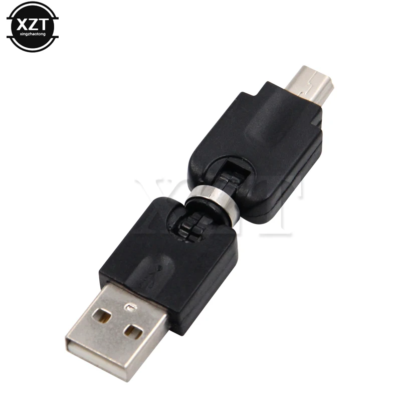 

1pc Mini 5 Pin Male To USB 2.0 Type A Male 360 Degree Rotation Angle Adapter