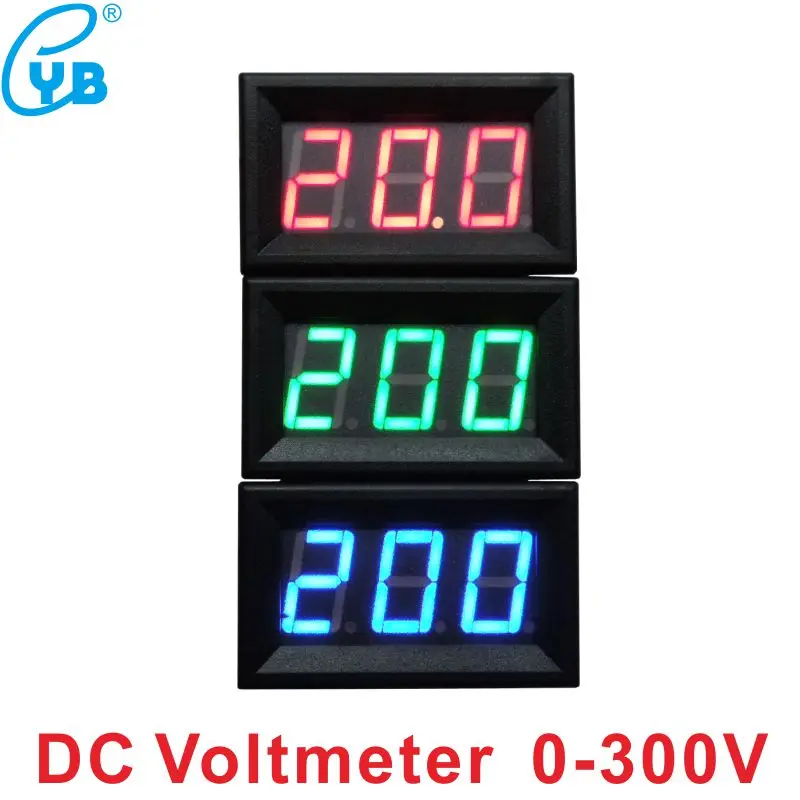 

DIY Red Blue Digital LED Mini Display Module DC 3.3-30V 0-300V Voltmeter Voltage Tester Panel Meter Gauge Motorcycle Car 3 Wires