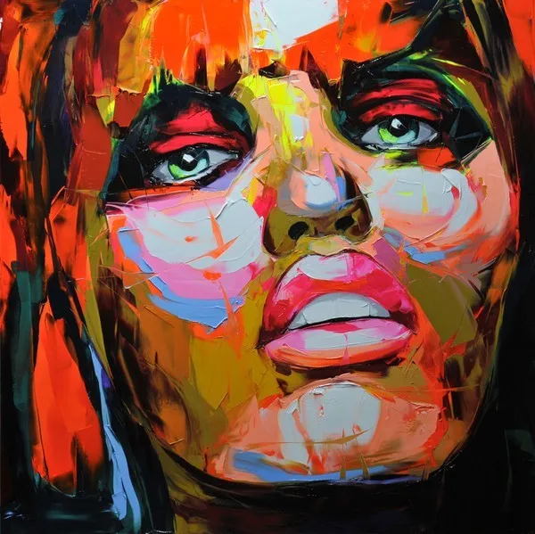 

Handpainted Modern Abstract Figure Portrait Pictures Oil Paintings High Quality Art Wall Pictures Fashion Girl Home Decor