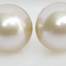 Цена 16new^ Новые большие 12 мм натуральный белый круглый Южный жемчуг из морской раковины 925sc серьги-гвоздики AAA