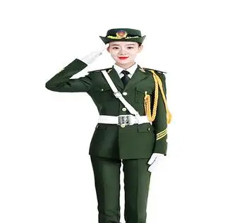Армейская защитная полоса Honor костюм одежда красивые носочки с флагом Raiser костюм Honor Guard Китайская национальная Производительность куртка Military - Цвет: Woman Green Pants