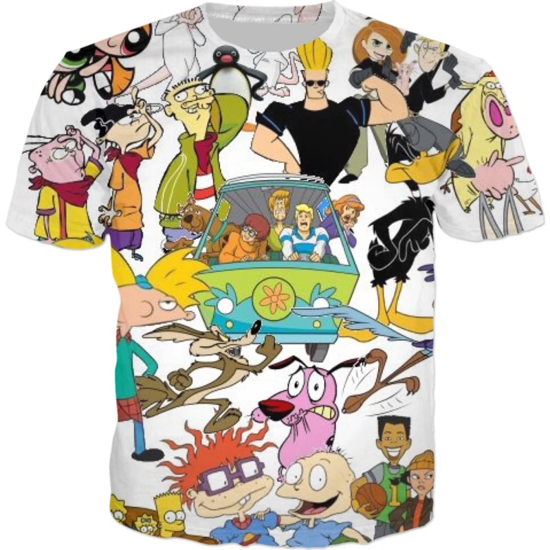 Cartoons Graphic T Shirt Short Sleeve 