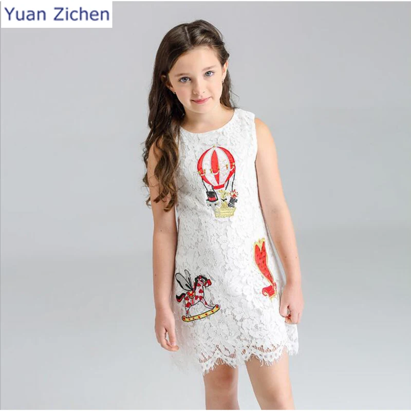 New Children Clothing Baby Girl Dress Sleeveless Straight Pattern Princess Dress Character Cotton Kid Dresses Clothes