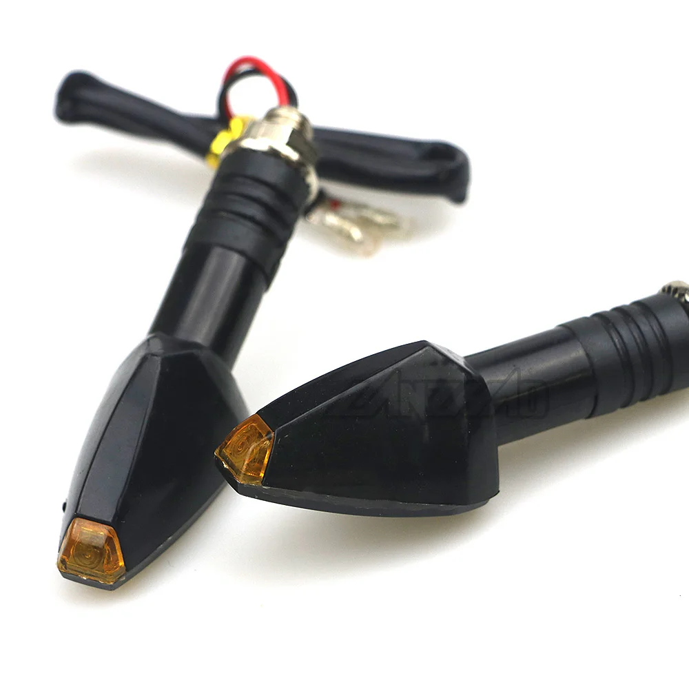 2 Pair Motorcycle Turn Signal Lights Triangle LED Sequential Turn Signals Indicators Universal for Honda Kawasaki Yamaha Ducati