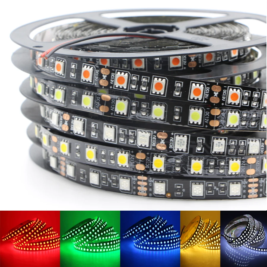 Светодиодный водонепроницаемый светодиодный светильник 5050 RGB 60 см 1 м гибкий 12 В