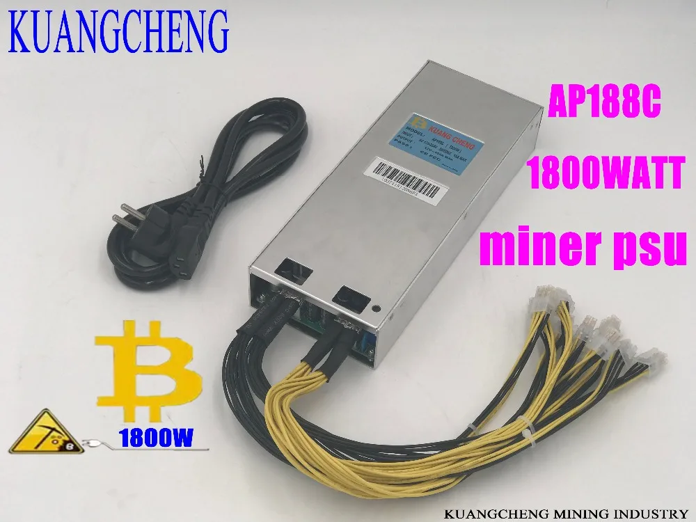 KUANGCHENG ASIC шахтер БТД LTC Шахтер питания AP188c1800W 12 V блок питания 6pin преобразования для AntminerS9 D3 A3 V9 и т. д. место