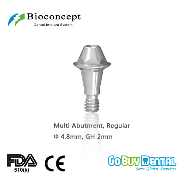 Osstem TSIII&Hiossen ETIII abutment compatible Hexagon Regular Multi abutment D4.8mm, Straight, gingival height 2mm(337080)