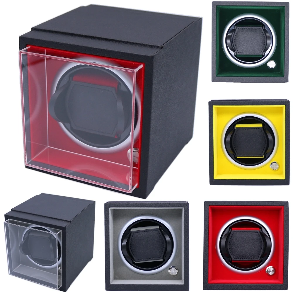 

Free Shipping 1Pc 5 Colors PU Leather Auto Silent Watch Winder Box Storage Case Watch Display