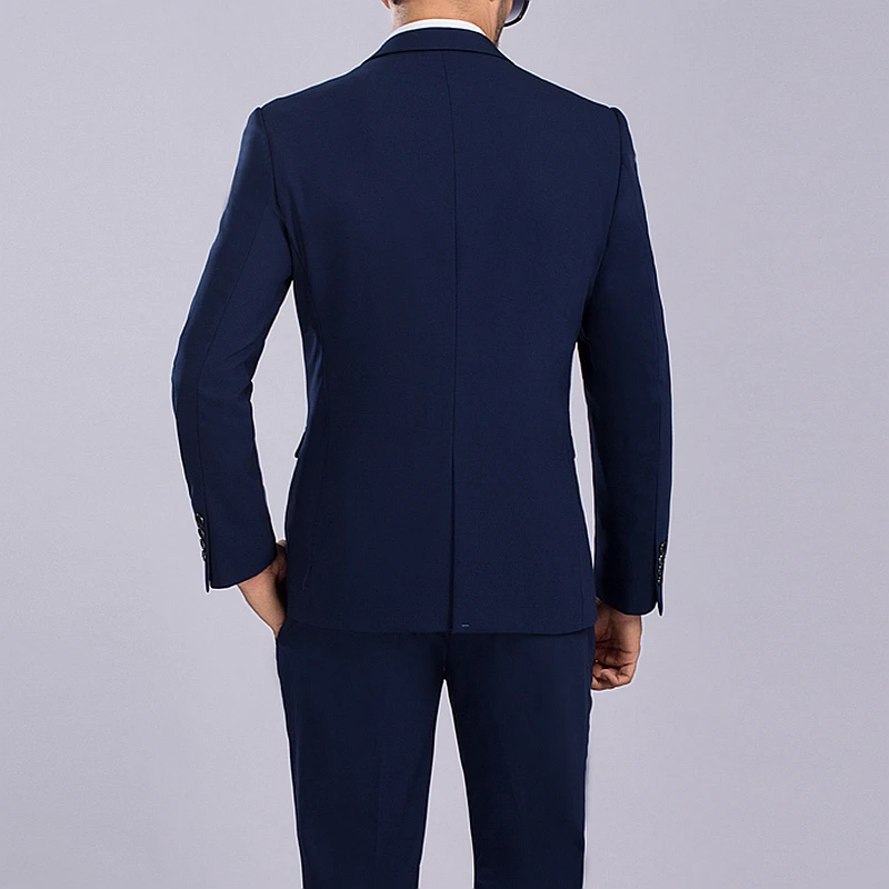 (Blazer+Pants+Vest) Classic Men Suit Slim Royal Blue Wedding Groom Wear Men Suit Black Gentlemen Costume Mariage Homme M-4XL